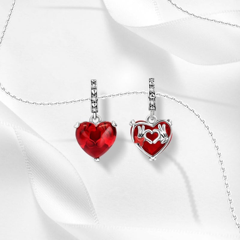 VALGACLS Mom Wife Daughter Love Heart Wedding Rings Charms 925 Sterling Silver Charms for Bracelets Necklace Valentine's Day Mother's Day Jewelry Charm for Women - Image 4